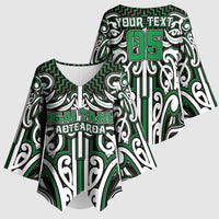 Custom Aotearoa Ngai Tahu Kimono Sleeve Blouse Maori Tribal Pattern Mix Poutama