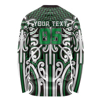 Custom Aotearoa Ngai Tahu Long Sleeve Shirt Maori Tribal Pattern Mix Poutama
