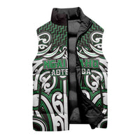 Custom Aotearoa Ngai Tahu Sleeveless Puffer Jacket Maori Tribal Pattern Mix Poutama