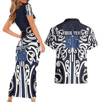 Custom Aotearoa Ngati Tuwharetoa Couples Matching Short Sleeve Bodycon Dress and Hawaiian Shirt Maori Tribal Pattern Mix Poutama LT05 - Polynesian Pride