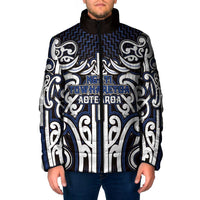 Custom Aotearoa Ngati Tuwharetoa Padded Jacket Maori Tribal Pattern Mix Poutama