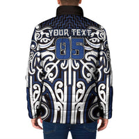 Custom Aotearoa Ngati Tuwharetoa Padded Jacket Maori Tribal Pattern Mix Poutama