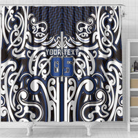Custom Aotearoa Ngati Tuwharetoa Shower Curtain Maori Tribal Pattern Mix Poutama