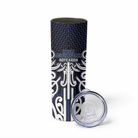 Custom Aotearoa Ngati Tuwharetoa Skinny Tumbler Maori Tribal Pattern Mix Poutama