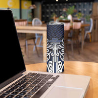 Custom Aotearoa Ngati Tuwharetoa Skinny Tumbler Maori Tribal Pattern Mix Poutama