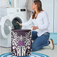 Custom Aotearoa Rangitane Laundry Basket Maori Tribal Pattern Mix Poutama