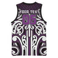 Custom Aotearoa Rangitane Basketball Jersey Maori Tribal Pattern Mix Poutama