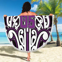 Custom Aotearoa Rangitane Beach Blanket Maori Tribal Pattern Mix Poutama