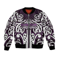 Custom Aotearoa Rangitane Bomber Jacket Maori Tribal Pattern Mix Poutama