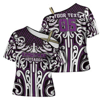 Custom Aotearoa Rangitane Cross Shoulder Shirt Maori Tribal Pattern Mix Poutama