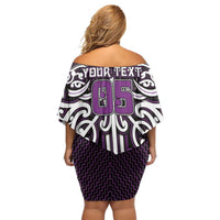 Custom Aotearoa Rangitane Family Matching Off Shoulder Short Dress and Hawaiian Shirt Maori Tribal Pattern Mix Poutama LT05 - Polynesian Pride