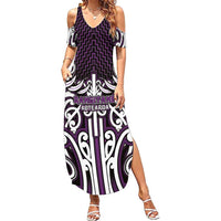 Custom Aotearoa Rangitane Family Matching Summer Maxi Dress and Hawaiian Shirt Maori Tribal Pattern Mix Poutama