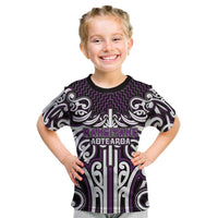 Custom Aotearoa Rangitane Kid T Shirt Maori Tribal Pattern Mix Poutama