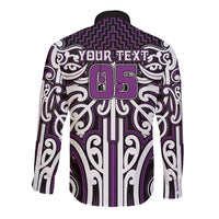 Custom Aotearoa Rangitane Long Sleeve Button Shirt Maori Tribal Pattern Mix Poutama
