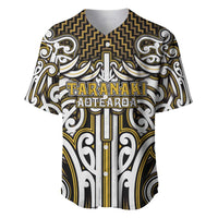 Custom Aotearoa Taranaki Baseball Jersey Maori Tribal Pattern Mix Poutama