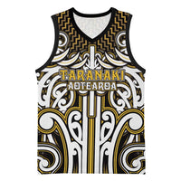 Custom Aotearoa Taranaki Basketball Jersey Maori Tribal Pattern Mix Poutama