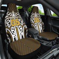 Custom Aotearoa Taranaki Car Seat Cover Maori Tribal Pattern Mix Poutama LT05 One Size Yellow - Polynesian Pride