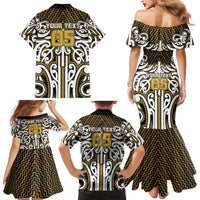 Custom Aotearoa Taranaki Family Matching Mermaid Dress and Hawaiian Shirt Maori Tribal Pattern Mix Poutama LT05 - Polynesian Pride
