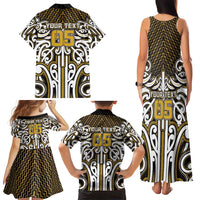 Custom Aotearoa Taranaki Family Matching Tank Maxi Dress and Hawaiian Shirt Maori Tribal Pattern Mix Poutama LT05 - Polynesian Pride