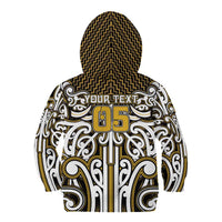 Custom Aotearoa Taranaki Kid Hoodie Maori Tribal Pattern Mix Poutama
