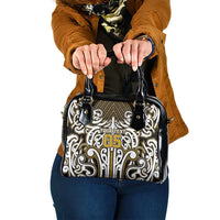 Custom Aotearoa Taranaki Shoulder Handbag Maori Tribal Pattern Mix Poutama