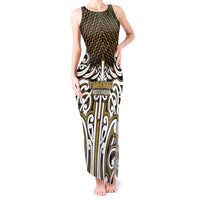 Custom Aotearoa Taranaki Tank Maxi Dress Maori Tribal Pattern Mix Poutama