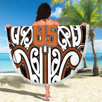 Custom Aotearoa Waikato Beach Blanket Maori Tribal Pattern Mix Poutama