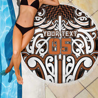 Custom Aotearoa Waikato Beach Blanket Maori Tribal Pattern Mix Poutama