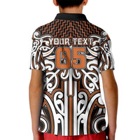 Custom Aotearoa Waikato Kid Polo Shirt Maori Tribal Pattern Mix Poutama
