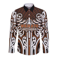 Custom Aotearoa Waikato Long Sleeve Button Shirt Maori Tribal Pattern Mix Poutama