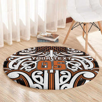 Custom Aotearoa Waikato Round Carpet Maori Tribal Pattern Mix Poutama