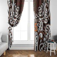 Custom Aotearoa Waikato Window Curtain Maori Tribal Pattern Mix Poutama