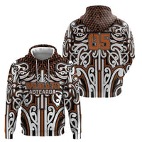 Custom Aotearoa Waikato Zip Hoodie Maori Tribal Pattern Mix Poutama