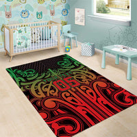 Custom Aotearoa Tuhoe Area Rug Maori Tribal Pattern Mix Poutama