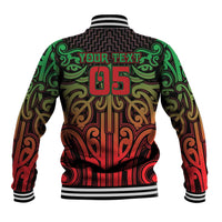 Custom Aotearoa Tuhoe Baseball Jacket Maori Tribal Pattern Mix Poutama