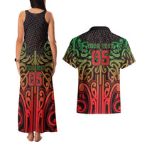 Custom Aotearoa Tuhoe Couples Matching Tank Maxi Dress and Hawaiian Shirt Maori Tribal Pattern Mix Poutama