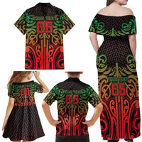 Custom Aotearoa Tuhoe Family Matching Off Shoulder Maxi Dress and Hawaiian Shirt Maori Tribal Pattern Mix Poutama LT05 - Polynesian Pride