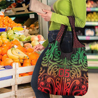 Custom Aotearoa Tuhoe Grocery Bag Maori Tribal Pattern Mix Poutama
