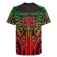 Custom Aotearoa Tuhoe Rugby Jersey Maori Tribal Pattern Mix Poutama