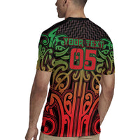 Custom Aotearoa Tuhoe Rugby Jersey Maori Tribal Pattern Mix Poutama