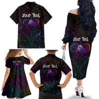 I See Your True Colors Personalised Family Matching Off The Shoulder Long Sleeve Dress and Hawaiian Shirt Autism Awareness LT05 - Polynesian Pride