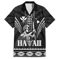 Personalised Hawaii Happy King Kamehameha Day Family Matching Long Sleeve Bodycon Dress and Hawaiian Shirt Kakau Pattern LT05 Dad's Shirt - Short Sleeve Black - Polynesian Pride