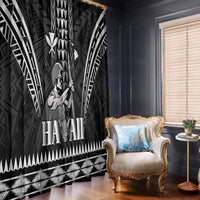 Hawaii Happy King Kamehameha Day Window Curtain Kakau Pattern