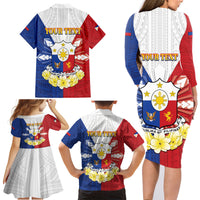 Personalised Philippines Independence Day Family Matching Long Sleeve Bodycon Dress and Hawaiian Shirt Maligayang Araw ng Kalayaan Filipino Carabao LT05 - Polynesian Pride