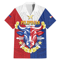Personalised Philippines Independence Day Family Matching Mermaid Dress and Hawaiian Shirt Maligayang Araw ng Kalayaan Filipino Carabao LT05 Dad's Shirt - Short Sleeve Red - Polynesian Pride