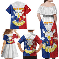 Personalised Philippines Independence Day Family Matching Off Shoulder Maxi Dress and Hawaiian Shirt Maligayang Araw ng Kalayaan Filipino Carabao LT05 - Polynesian Pride