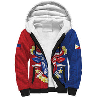 Personalised Philippines Independence Day Sherpa Hoodie Maligayang Araw ng Kalayaan Filipino Carabao LT05 Unisex Red - Polynesian Pride