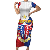 Personalised Philippines Independence Day Short Sleeve Bodycon Dress Maligayang Araw ng Kalayaan Filipino Carabao LT05 Long Dress Red - Polynesian Pride
