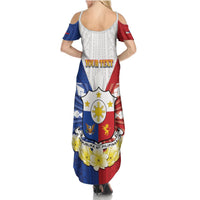 Personalised Philippines Independence Day Summer Maxi Dress Maligayang Araw ng Kalayaan Filipino Carabao LT05 - Polynesian Pride