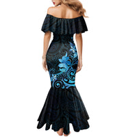 Matariki New Zealand Family Matching Mermaid Dress and Hawaiian Shirt Maori Pattern Blue Galaxy LT05 - Polynesian Pride